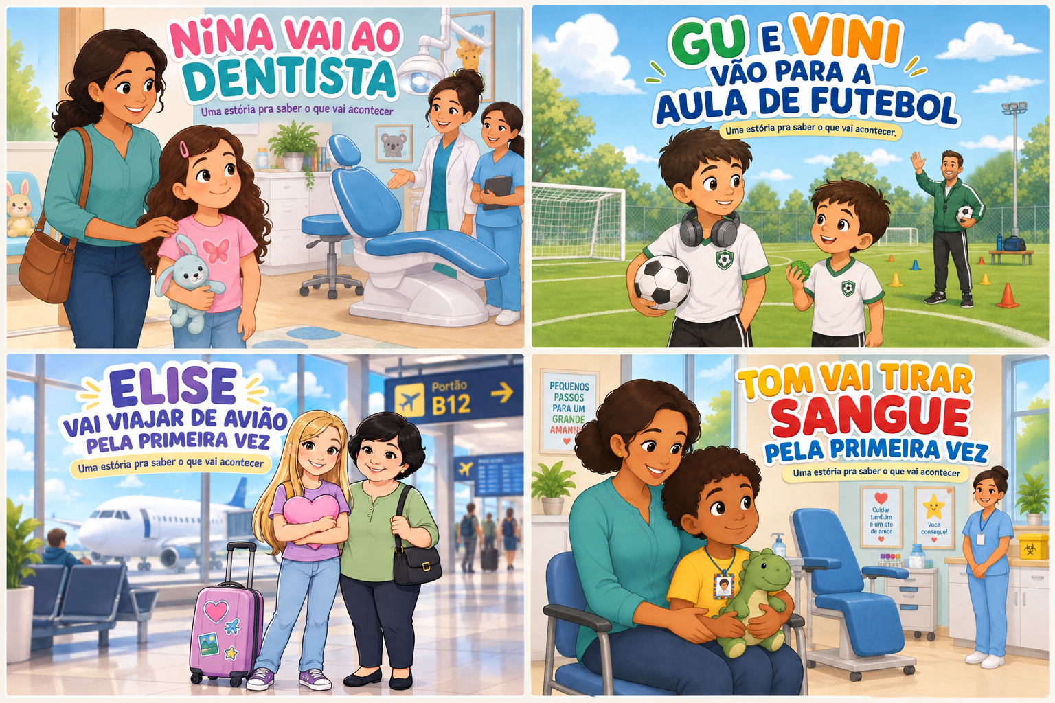 Exemplos de gibis personalizados para diferentes situações do dia a dia